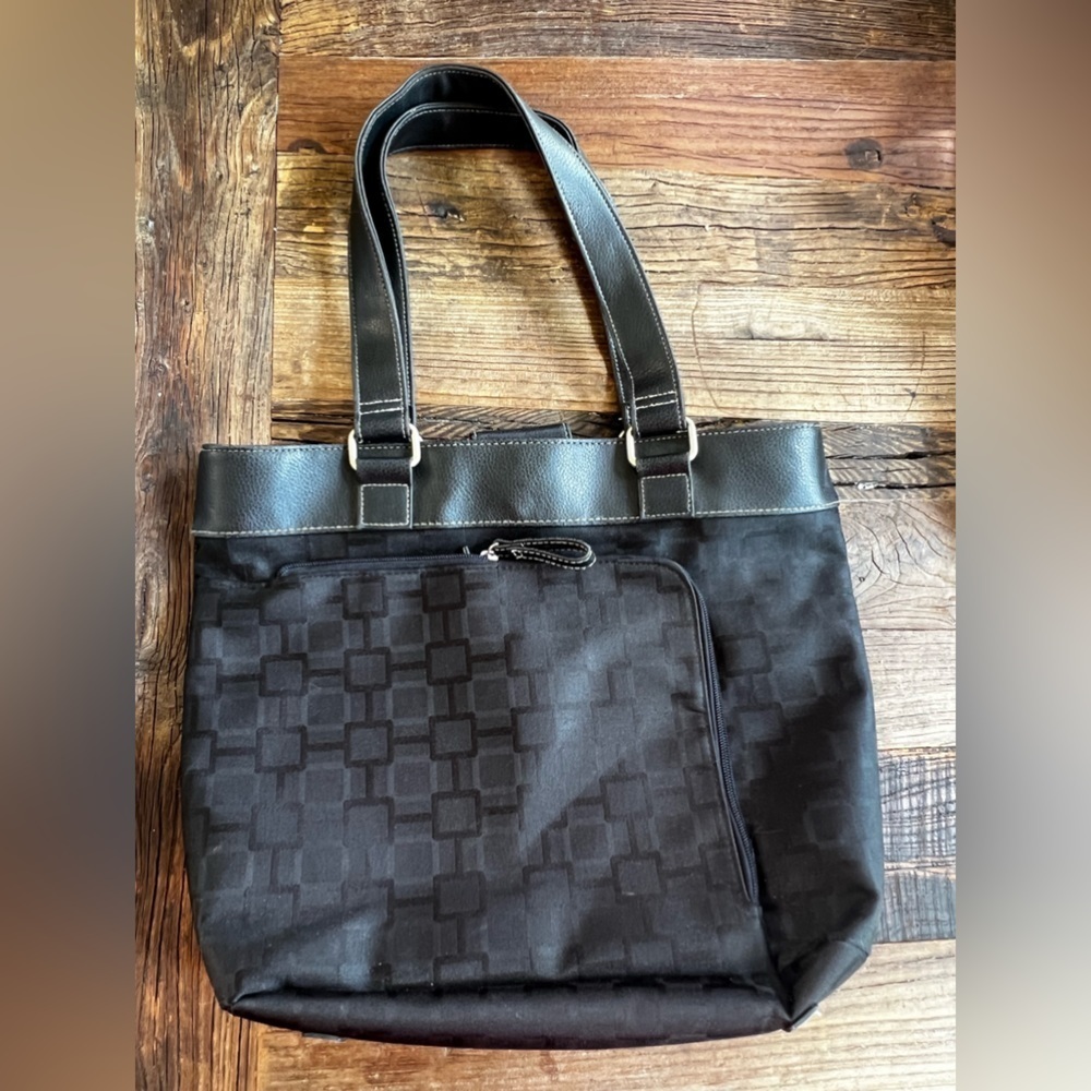Spacious Women's Black Shoulder Bag Tote for Work and Everyday (PB1)